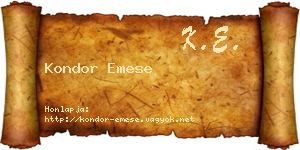 Kondor Emese névjegykártya