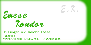 emese kondor business card